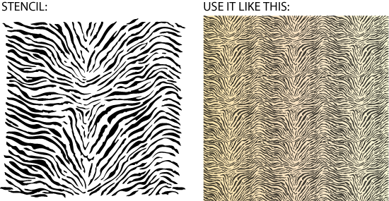 Large Zebra Damask Stencil