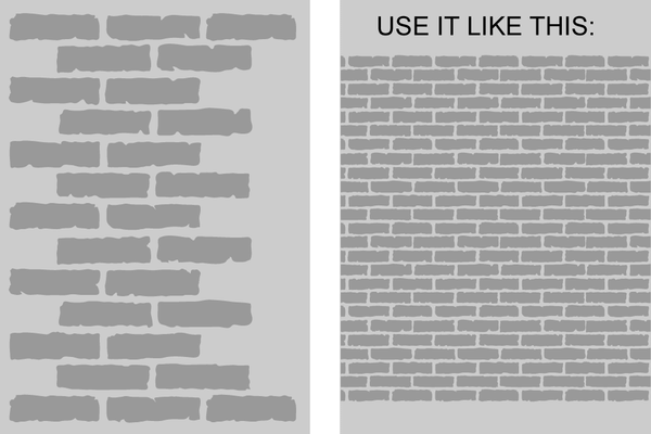 Rustic brick wall stencil