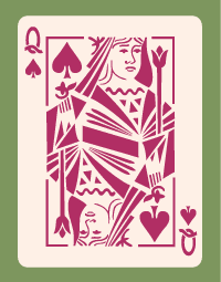 Queen playing card stencil in a unique and original design. – Stencil ...