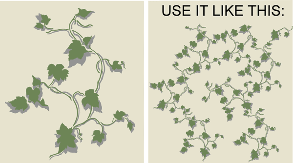Ivy Wall covering stencil