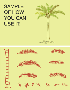 Palm Tree set stencil