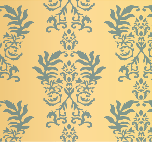 Large Italian leaf damask stencil