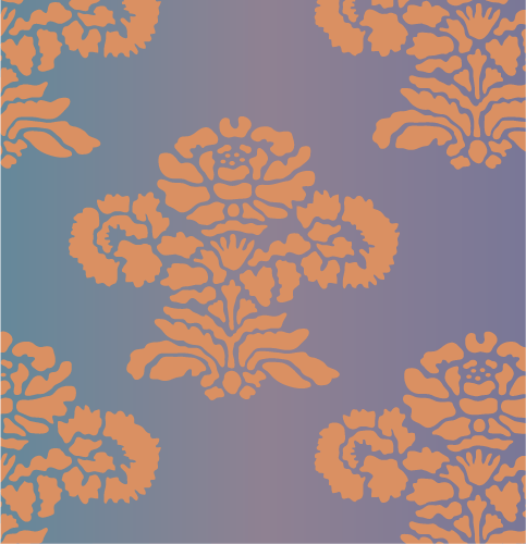 Large Hand Drawn Flower damask stencil
