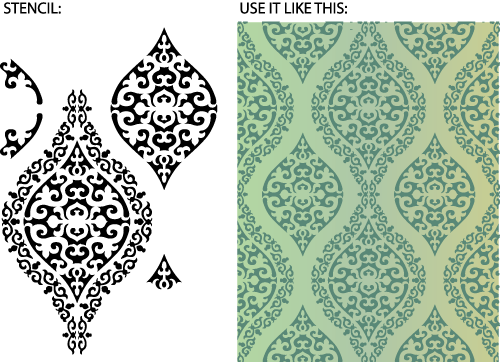 Moroccan wall covering damask stencil in a unique and original design ...