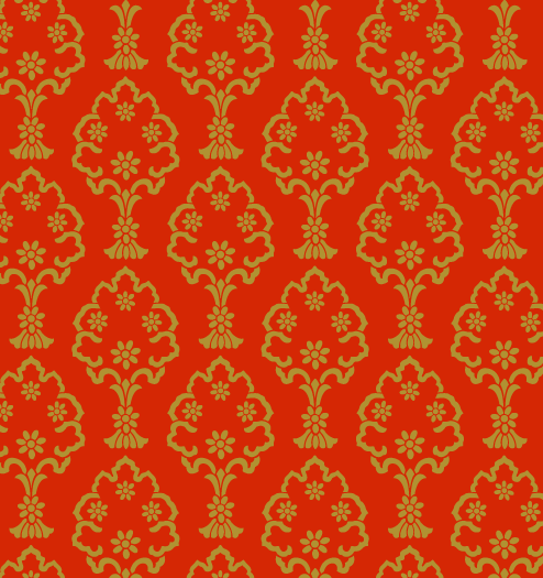 Indian flower damask stencil