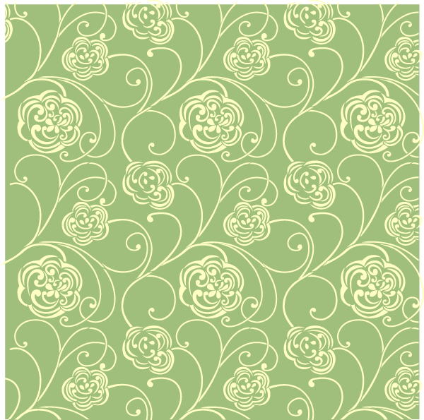 Swirl flower damask stencil