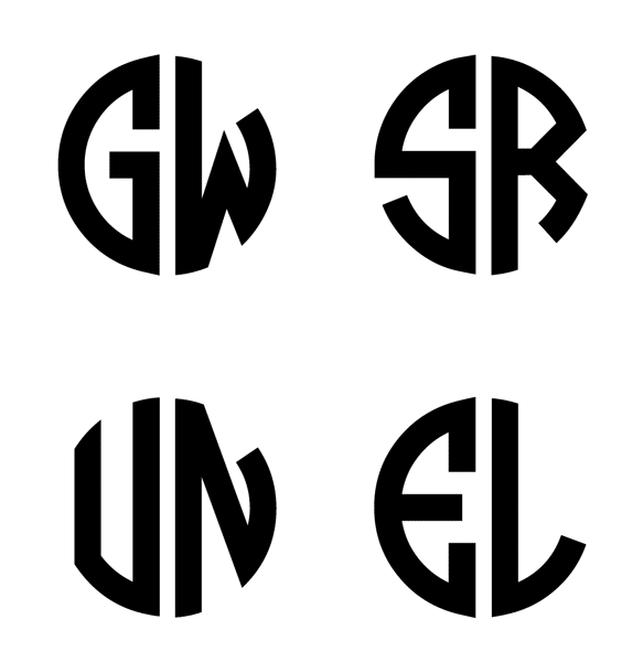 Circle Monogram Stencil (2 letters)