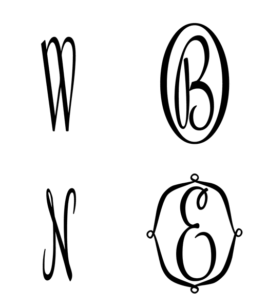 Script Monogram Stencil (1 letters)