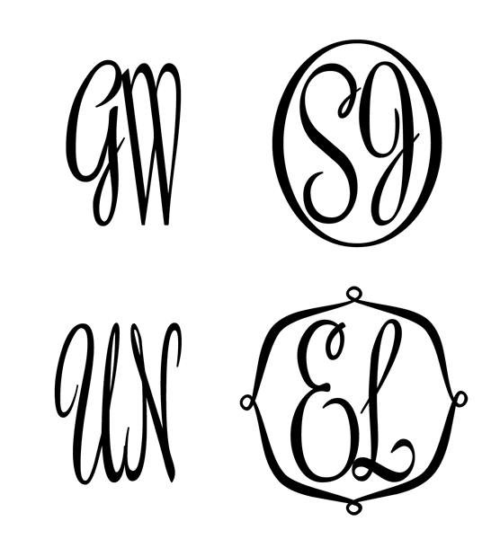 Script Monogram Stencil (2 letters)