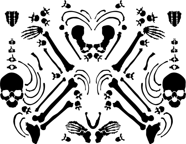 Skeleton wall covering stencil