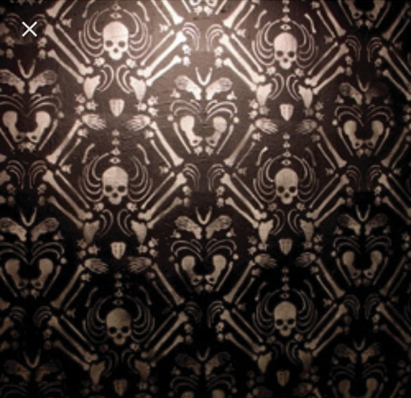 Skeleton wall covering stencil