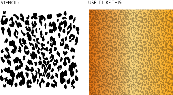 Leopard fur stencil (19x19")