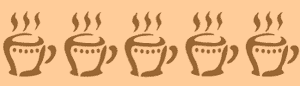 Coffee cup stencil border