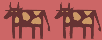 Primitive cow stencil border