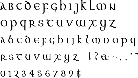 Aon Cari Celtic Alphabet Stencil
