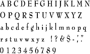 Bernhard Alphabet Stencil