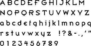 Broadband Alphabet Stencil