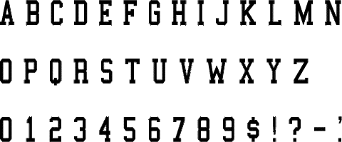College Alphabet Stencil