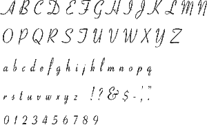 Coronet Alphabet Stencil