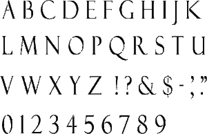 Felix Titling Uppercase Alphabet Stencil