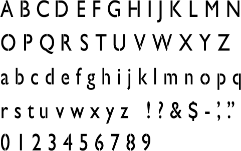 Gill Sans Alphabet Stencil