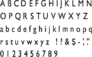 Gill Sans Alphabet Stencil