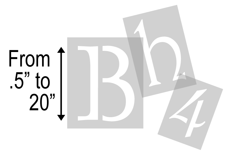 1 Inch Letter Number Stencils Alphabet Templates Set 1.5 Width