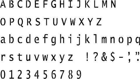 Lucida Console Alphabet Stencil
