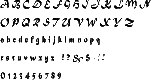 Matura MT Script Alphabet Stencil