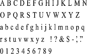 Times New Roman Alphabet Stencil