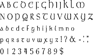 Tolkien Alphabet Stencil
