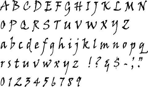 Viner Hand Alphabet Stencil