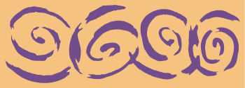 Swirl border stencil