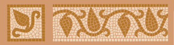 Mosaic leaf border stencil and corner