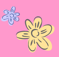 Two hand drawn flowers stencil