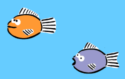 Two fun fish stencil