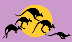 Jumping kangaroos stencil