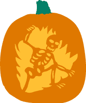 Skeleton pumpkin stencil