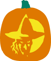 Witch pumpkin stencil