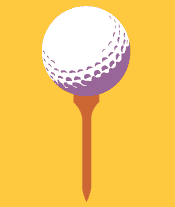Golf ball on peg stencil