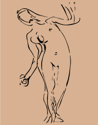 Rodin woman drawing stencil