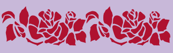 Art Nouveau rose border stencil