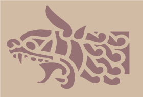 Celtic dragon ornament stencil