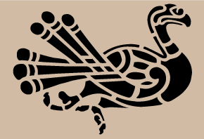 Celtic bird ornament stencil