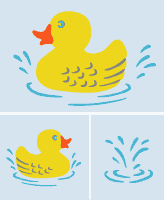 Splashing Baby Duck Set stencil