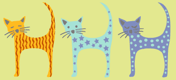 Cat border stencil C