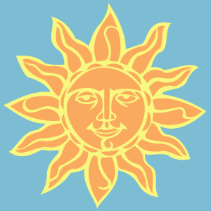 Smiling sun stencil (large)