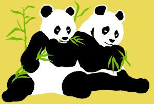 Eating Pandas stencil (14x20")