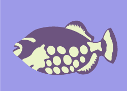 Tropical fish stencil B