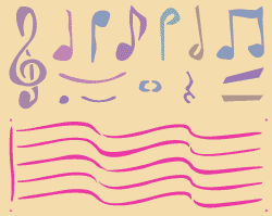 Fun music notes set stencil